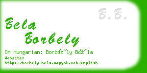 bela borbely business card